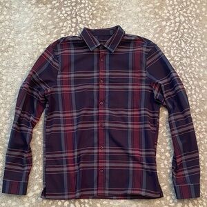 lululemon athletica Navy and Red Plaid Shirt